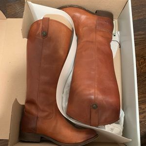 FRYE tall leather boots, extended calf